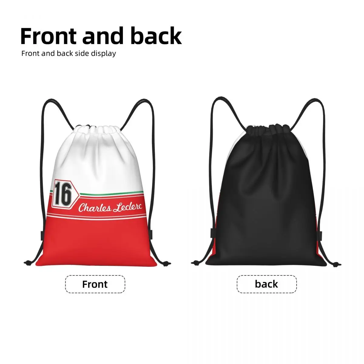 Custom CL Charles Leclerc 16 Drawstring Bags Men Women Lightweight Sport Car Racing Sports Gym Storage Backpack