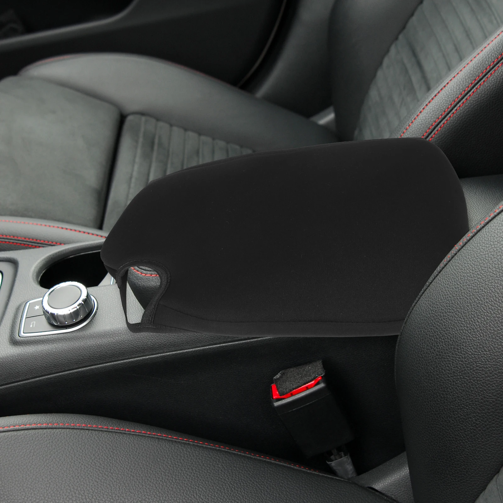 

Center Console Armrest Cover 2015 2019 Black Cotton Fabric Easy Install Comfortable Car Interior Upgrade for