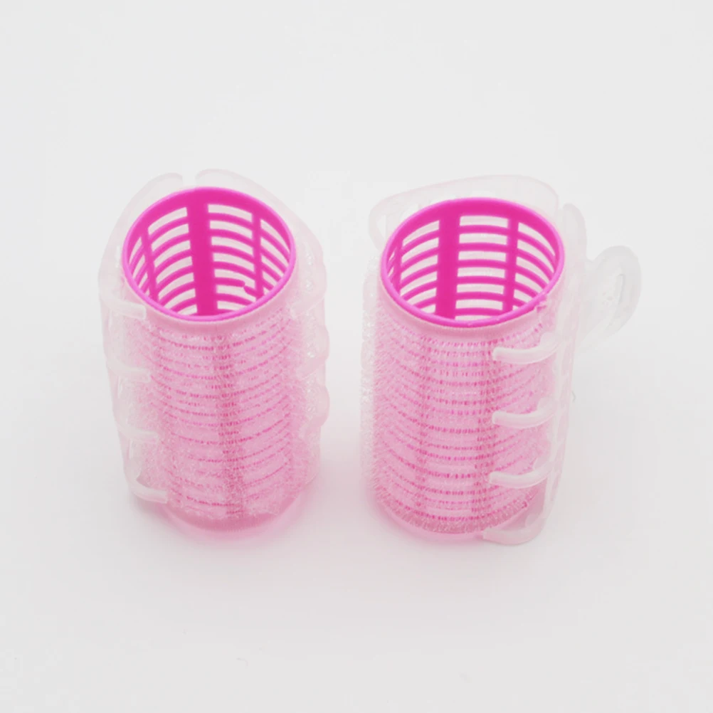 

9Pcs Hair Rollers Self Adhesive Volume Curlers Styling Tools Pink Wet Damp Dry Hair Extensions Wigs Reusable Premium