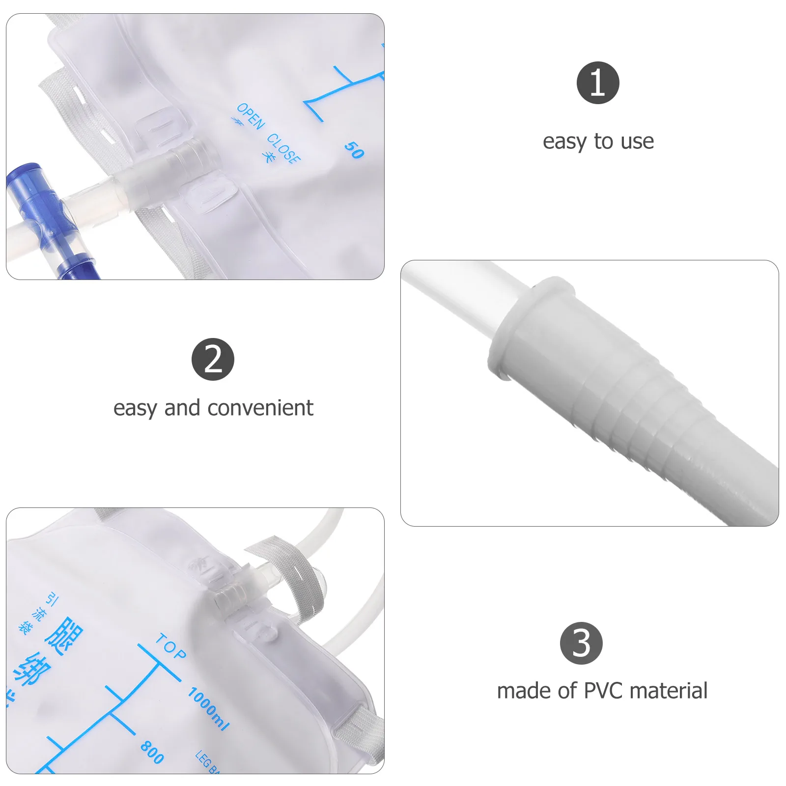 

Urine Bag for Men Disposable Leg Bag Catheter Pouch Long Drainage Patients Use PVC Material Urinary Container Health Care