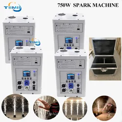 750W Ti Powder Cold Spark Machine Stage Effect Remote Control For Wedding Celebration Lighting Fountain Fireworks Flightcase