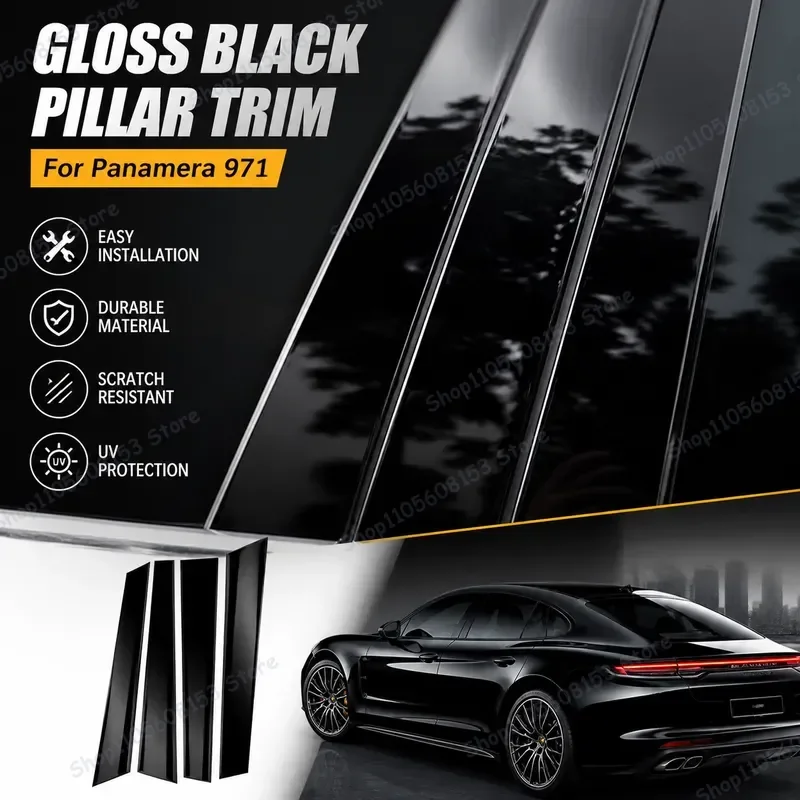 

For Porsche Panamera 971 2017 2018 2019 2020 2021 2022 Window Pillar Trim Cover B C Post Film Sticker Interior Car Accessory