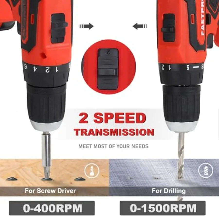 Set Perkakas Rumah Bor Tanpa Kabel Lithium-ion 20V 232-Piece untuk Perbaikan Rumah Tangga Termasuk Bor Mulut Lebar 12-Inci S