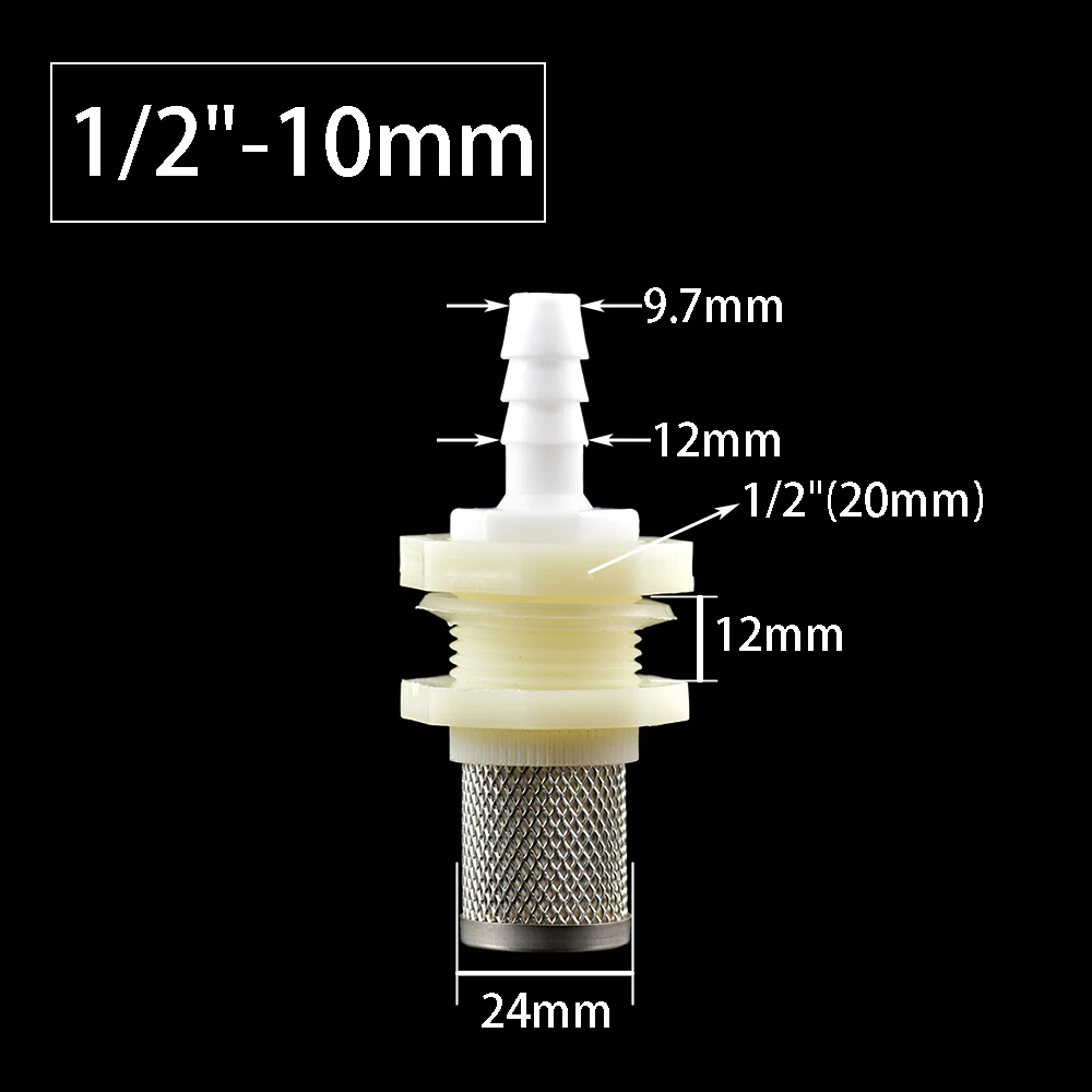 1pc Barb Tail 4/6/8/10/12/14/16/18/20mm Water Connector With ABS 1/2\