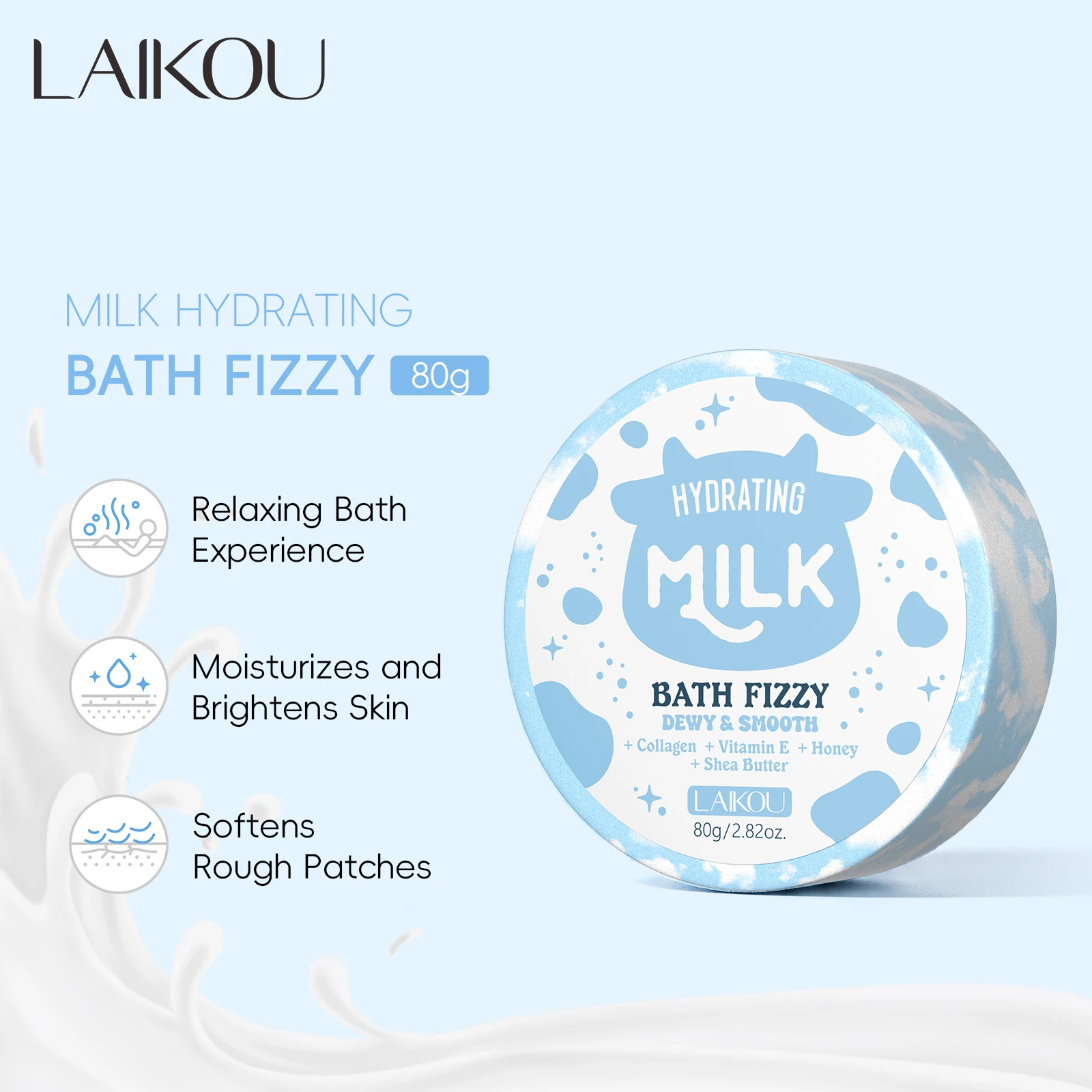 Milk Bubble Bath 80g Hydrating Moisturizing Body Care Ball Gentle Deep Clean Long Lasting Fragrance Natural Bath Salt