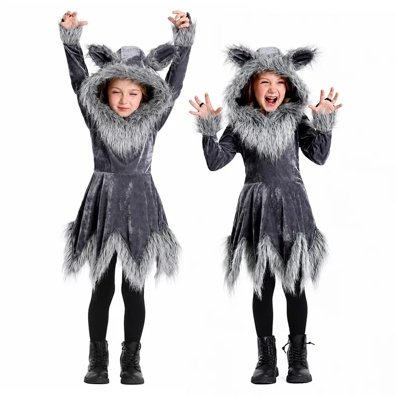 Halloween Cosplay Deluxe Plush Monster Animal Costume Adult Furry Wolf Girl Cosplay Costume Halloween Costumes Women Fancy Party - view 4