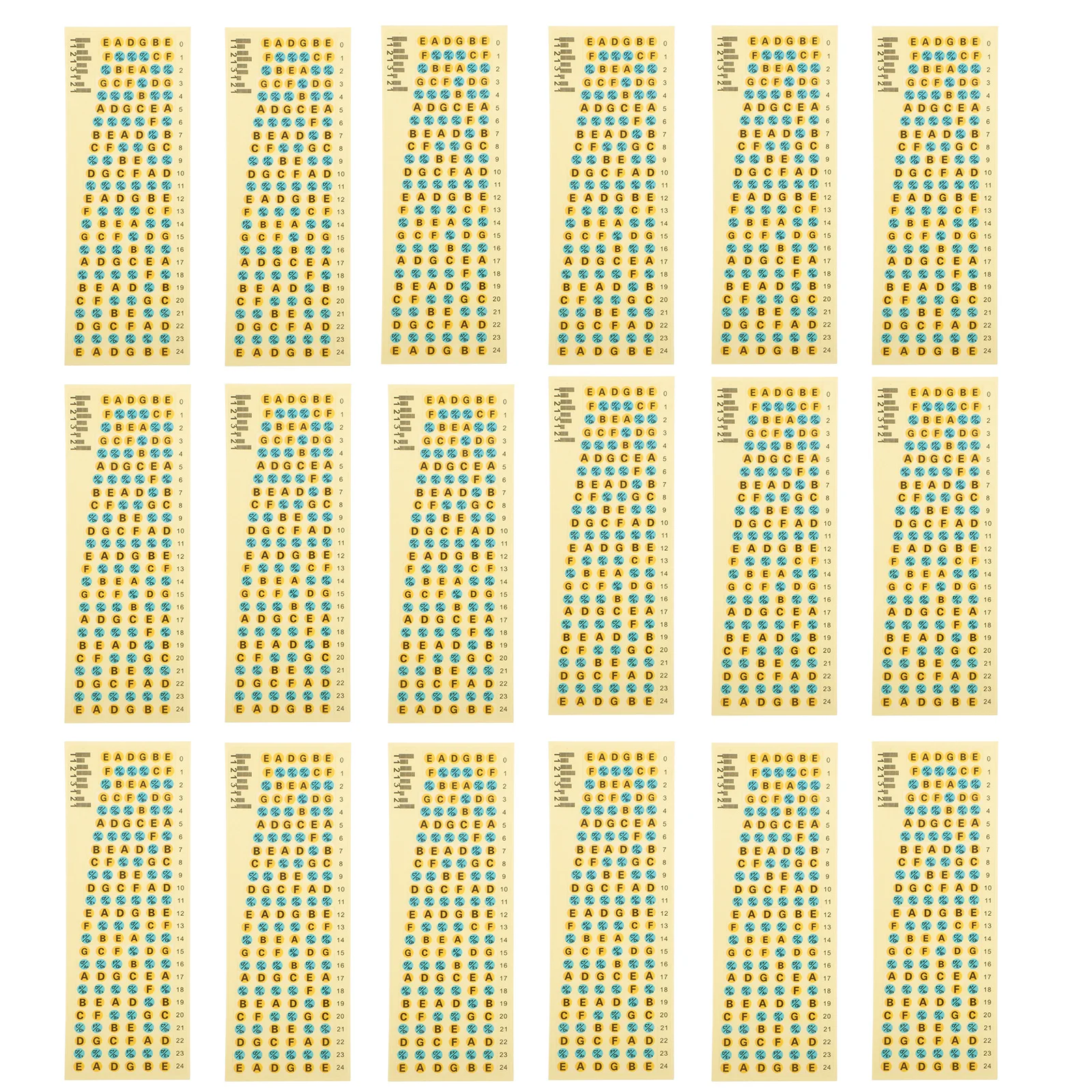 

20Pcs Guitar Scale Stickers High-Quality Fretboard Notes for Guitar Beginner Practice Aid Clear Note Stickers for Fast Skill