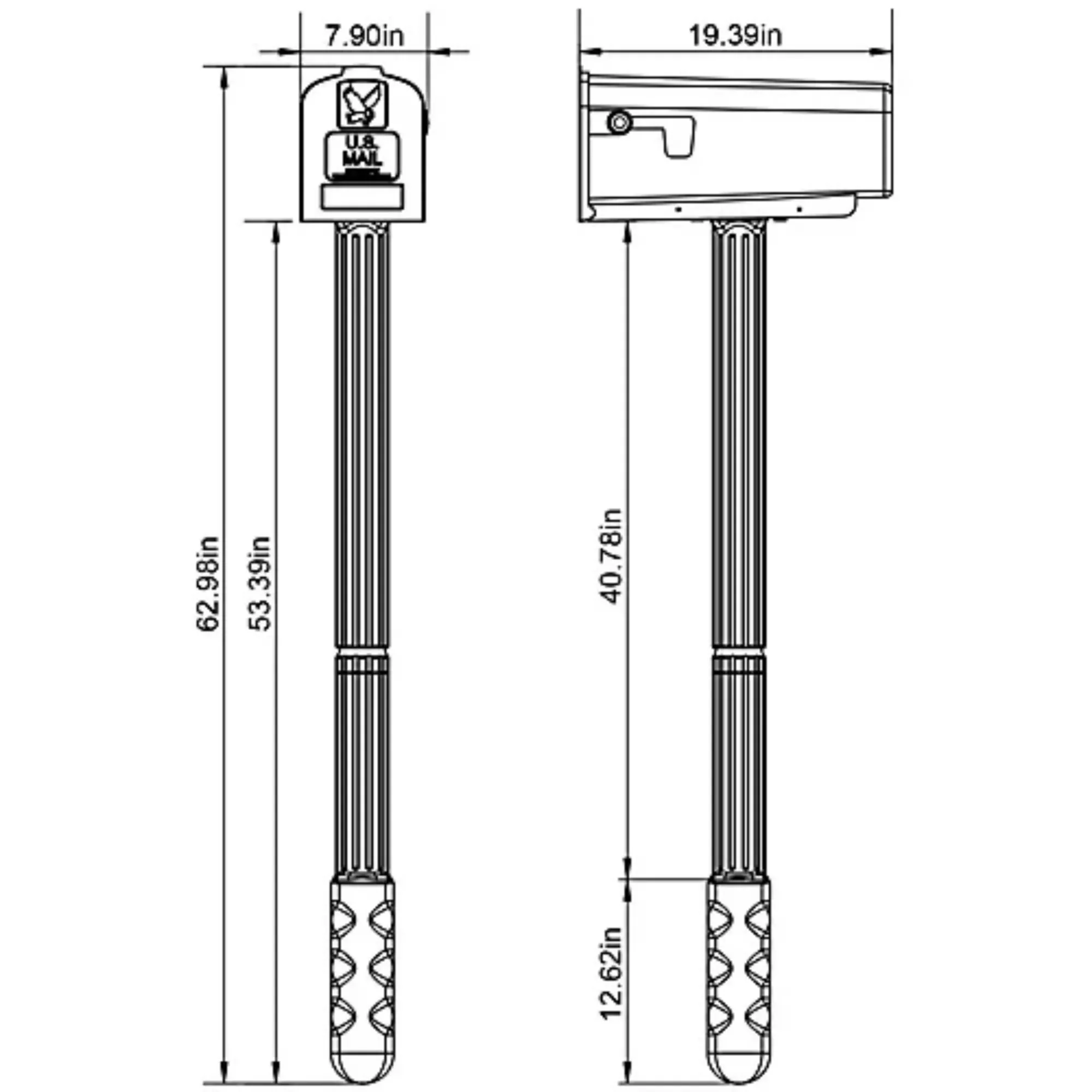 صندوق بريد بلاستيكي ومجموعة بريد (متوسطة)، مجموعة صندوق بريد خارجي كامل لتركيب المنزل والحديقة