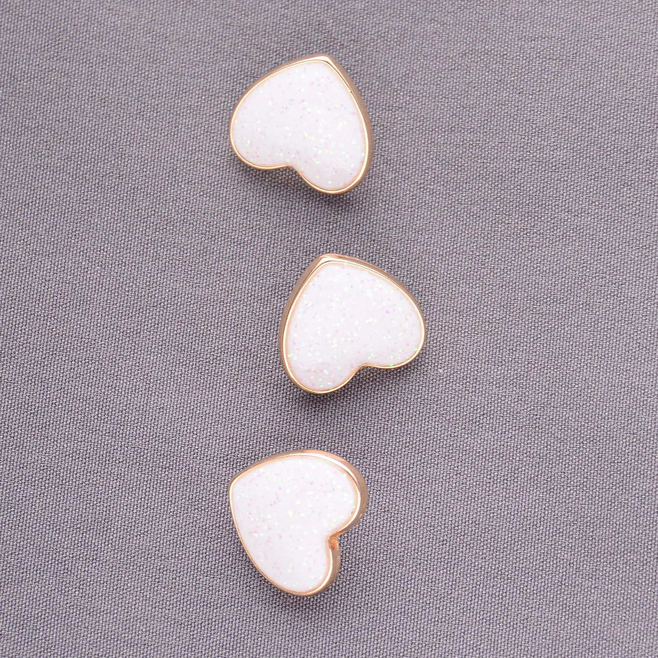 10pcs 10/12mm Cute White Heart Bottom Gold Buttons DIY Sewing Craft For Cardigan Shirts Hearts Buttons Dress Decor