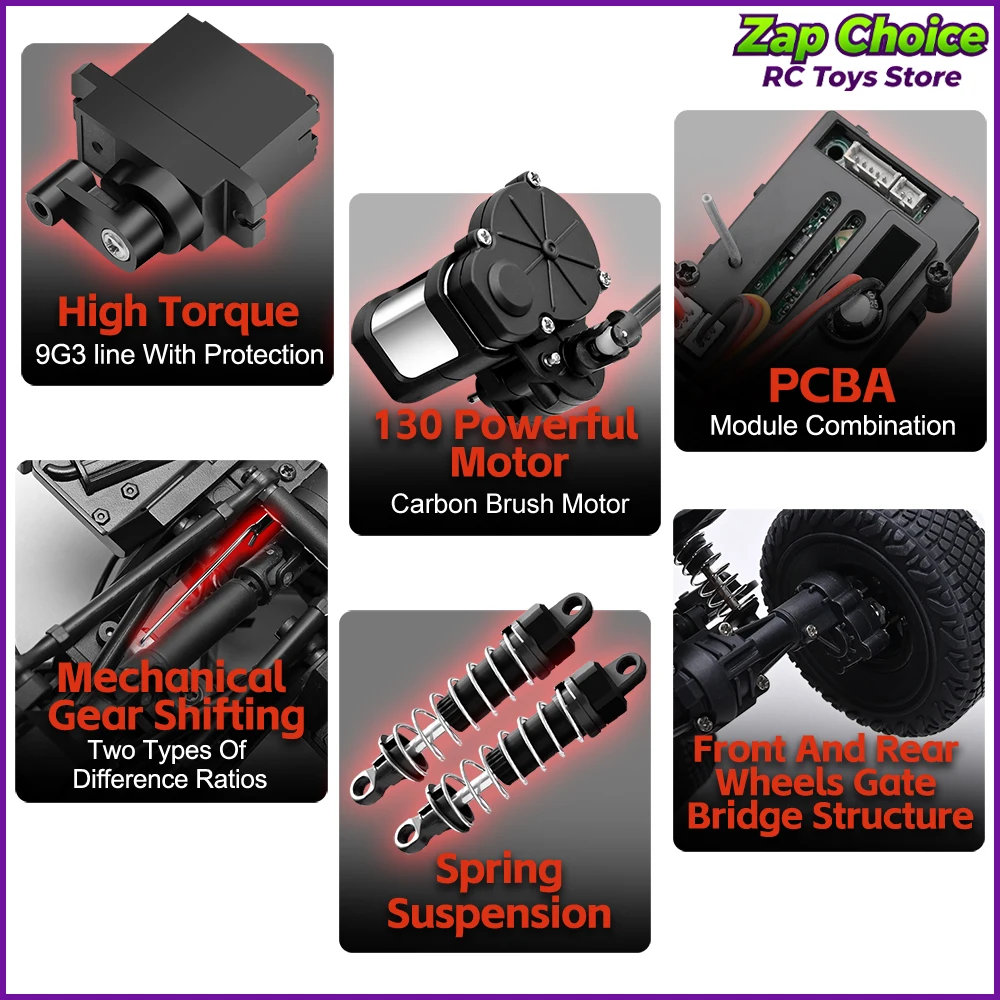 ZAP WLtoys 184023 Schaal 1/18 Hoge Simulatie 4WD Elektrische RC Off-Road Rotsklimmer 2.4G Afstandsbediening Speelgoed Cadeau voor Jongens Volwassenen