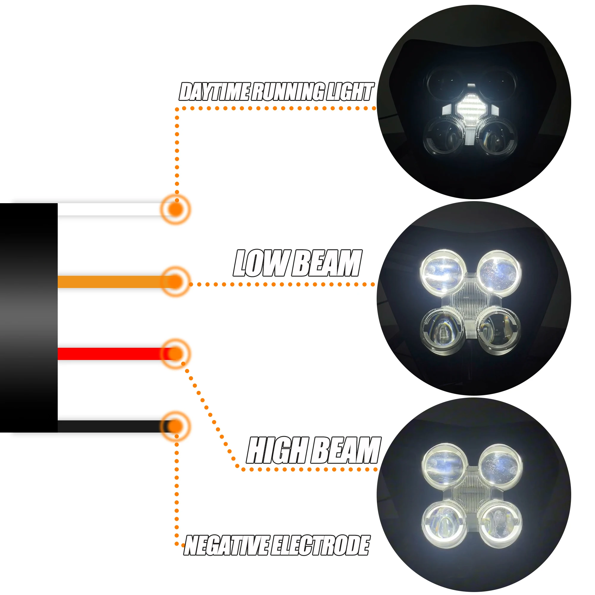 ل KTM EXC 300 دراجة نارية LED المصباح الفتيل EXC-F XC XCW SX SXW SXF 450 125-500 2024 2025 الترابية دراجة إندورو موتوكروس كشافات