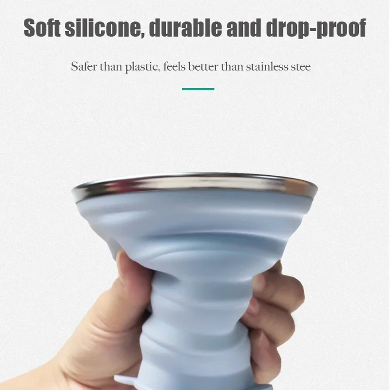 

Collapsible Silicone Camping Cup Portable Foldable Mug Heat Resistant Outdoor Travel Drinking Cup Compact Gear