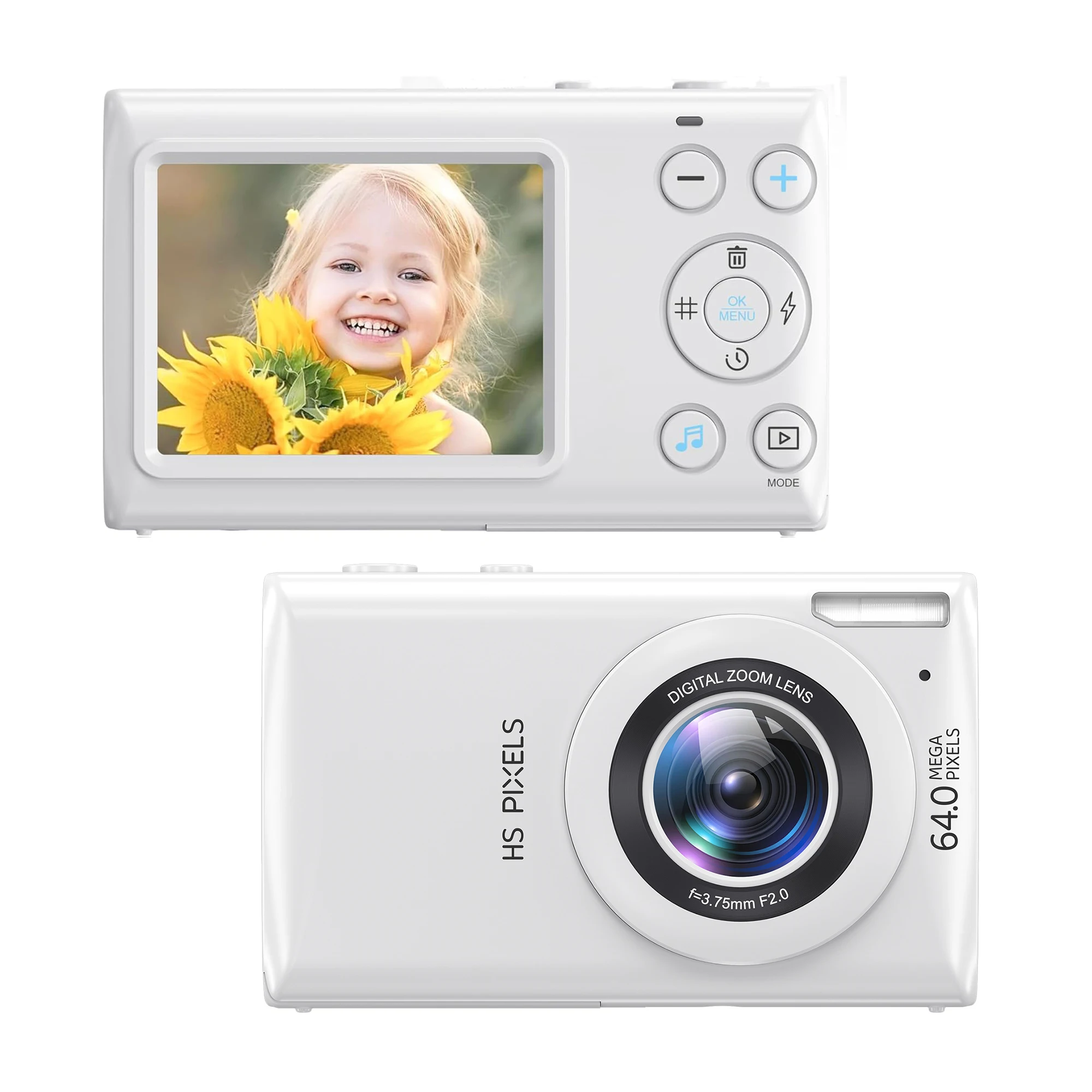 BOQY Digital Camera Children Camera For Children Camcorder With 18x Zoom Compact Cameras 4K 64MP Camera For Beginner Photography