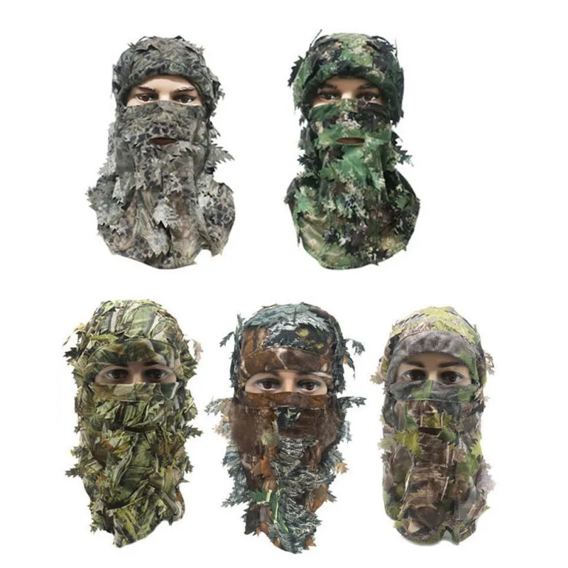 

Camouflage Mask Outdoor Hunting Training 3D Leaf Mask Cap Woods Paintball Pigeon Shooting