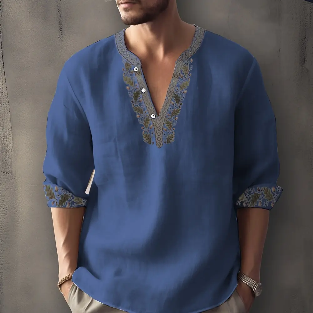 Men's casual short sleeved shirt with striped print, men's daily commuting clothes, top size