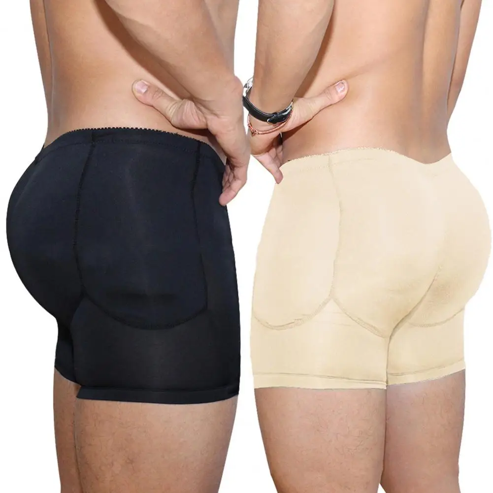 

Butt Lifter Boxers Men Underpants Breathable Pad Filling Shapewear Thick Fake Butt High Elastic Solid Color Men Underwear