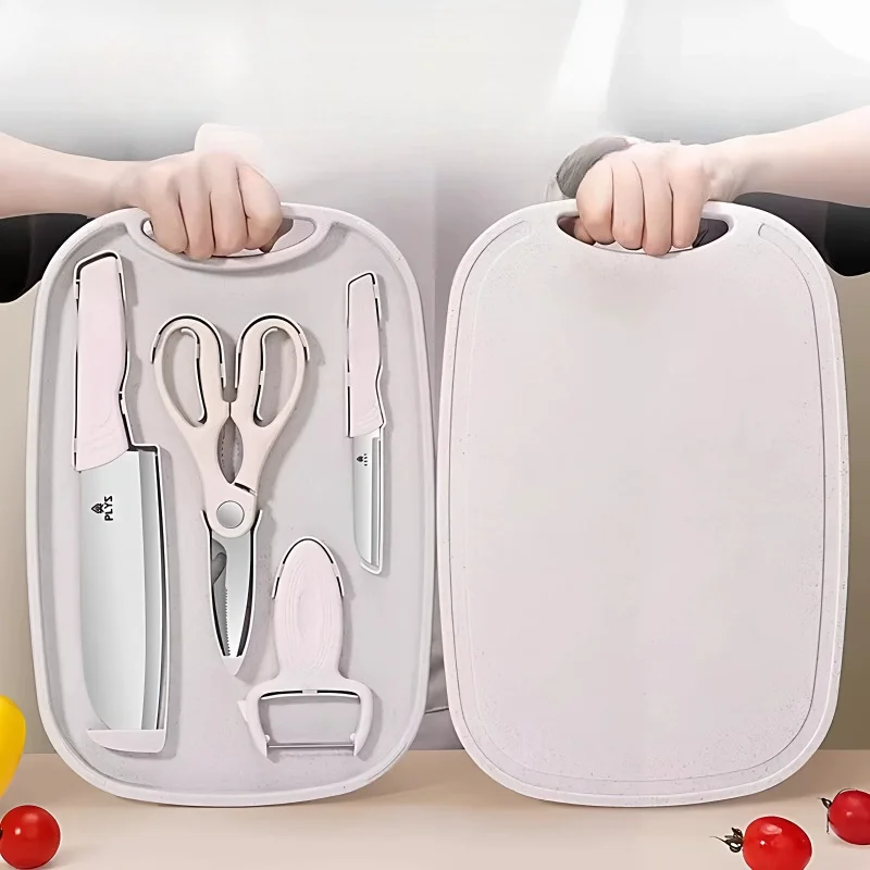 Outdoor camping knife cutting board set, convenient to carry cutting board, integrated storage of household complementary food