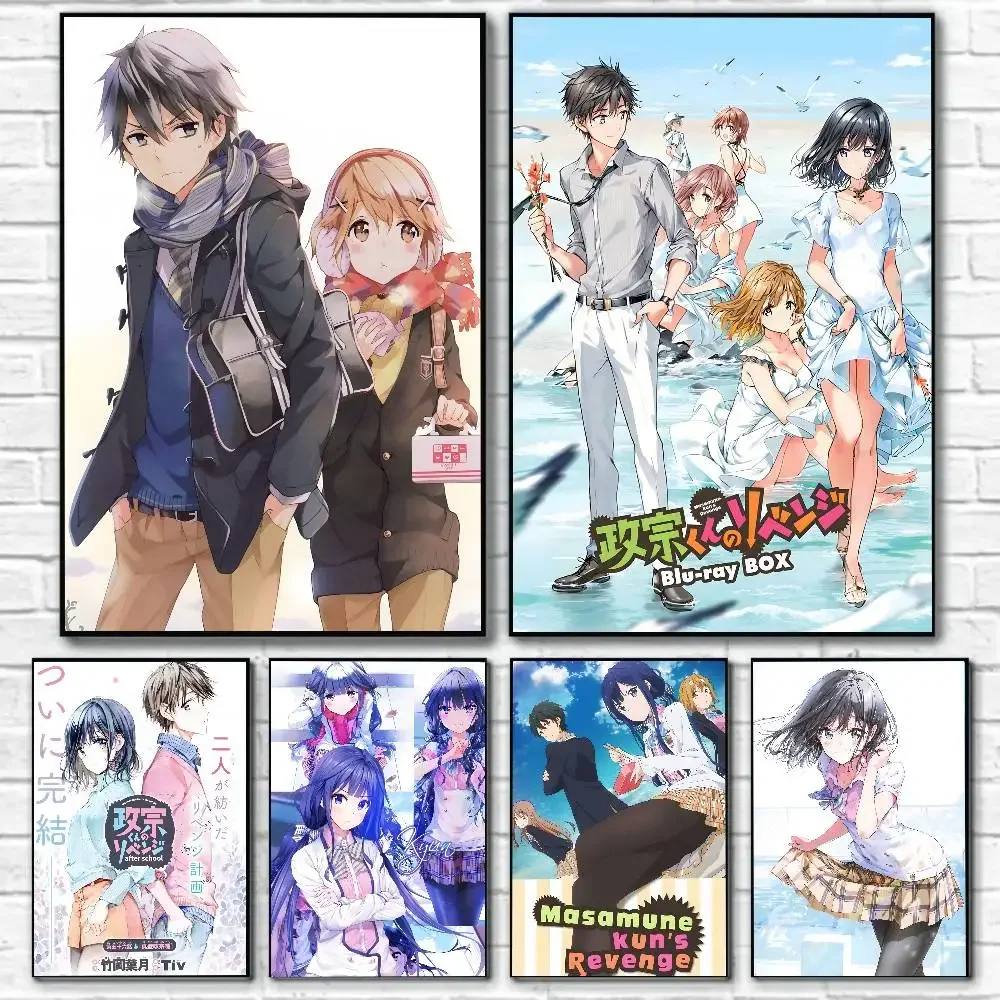 Póster de Anime M-Masamune-kun no Revenge, pintura en lienzo, póster con impresiones, decoración para el hogar, dormitorio, sala de estar, regalo