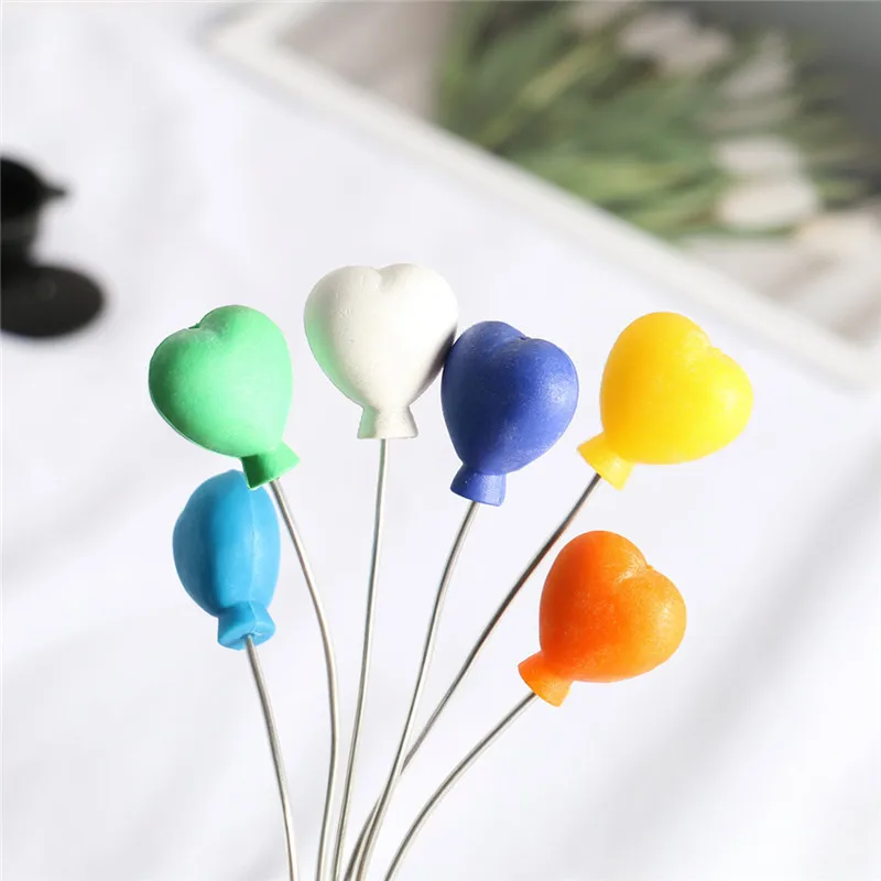 Colorful Love Balloon Cloud Figurine Christmas DIY Home Decor Miniature Fairy Garden Cake Decoration Accessories Modern Figure