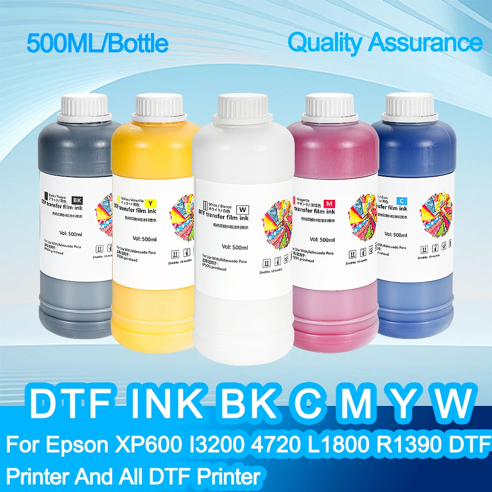 

500ML DTF Ink Heat Transfer Film Ink For Epson L1800 L805 L800 R1390 XP600 DX5 DX7 4720 I3200 P400 F2000 F2100 DTF Printer