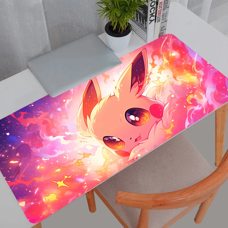XXL Mouse Pad Anime P-Pokemons Eevee Gamer Computer Mousepad Gaming Accessories Tablet Varmilo Keyboard Mausepad office gift