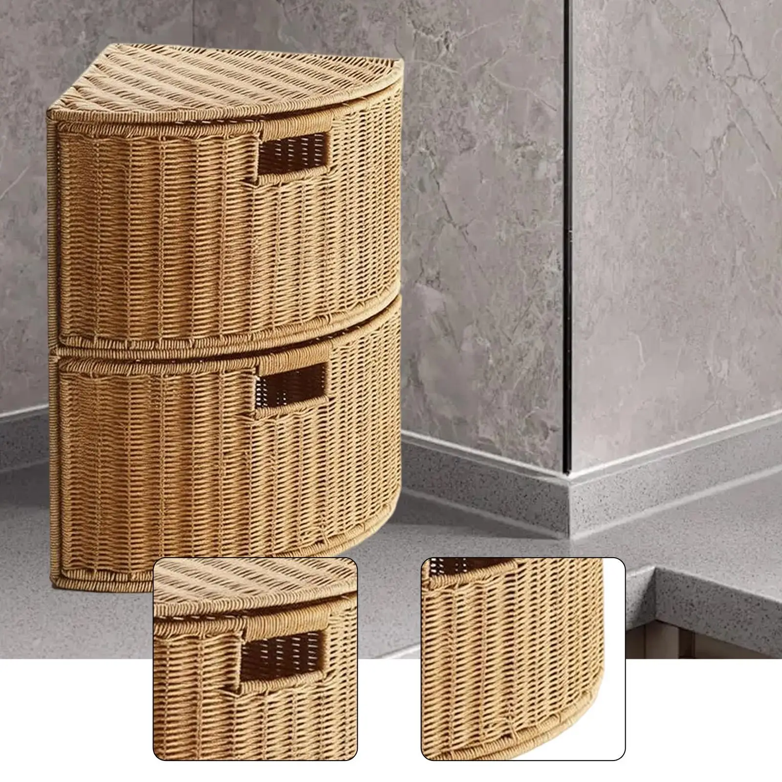 

Складная угловая корзина для хранения, органайзер для шкафа с ручкой, узкий контейнер, плетеный органайзер для одежды, офиса, журналов