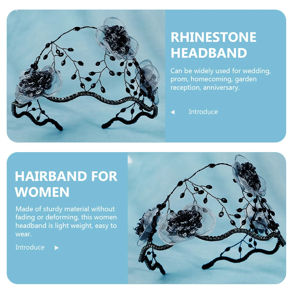 

Retro Hong Style Vintage Hair Accessories Womens Headb Girls Bridesmaid Rhinestone Lace Flower Hairstyle bridal
