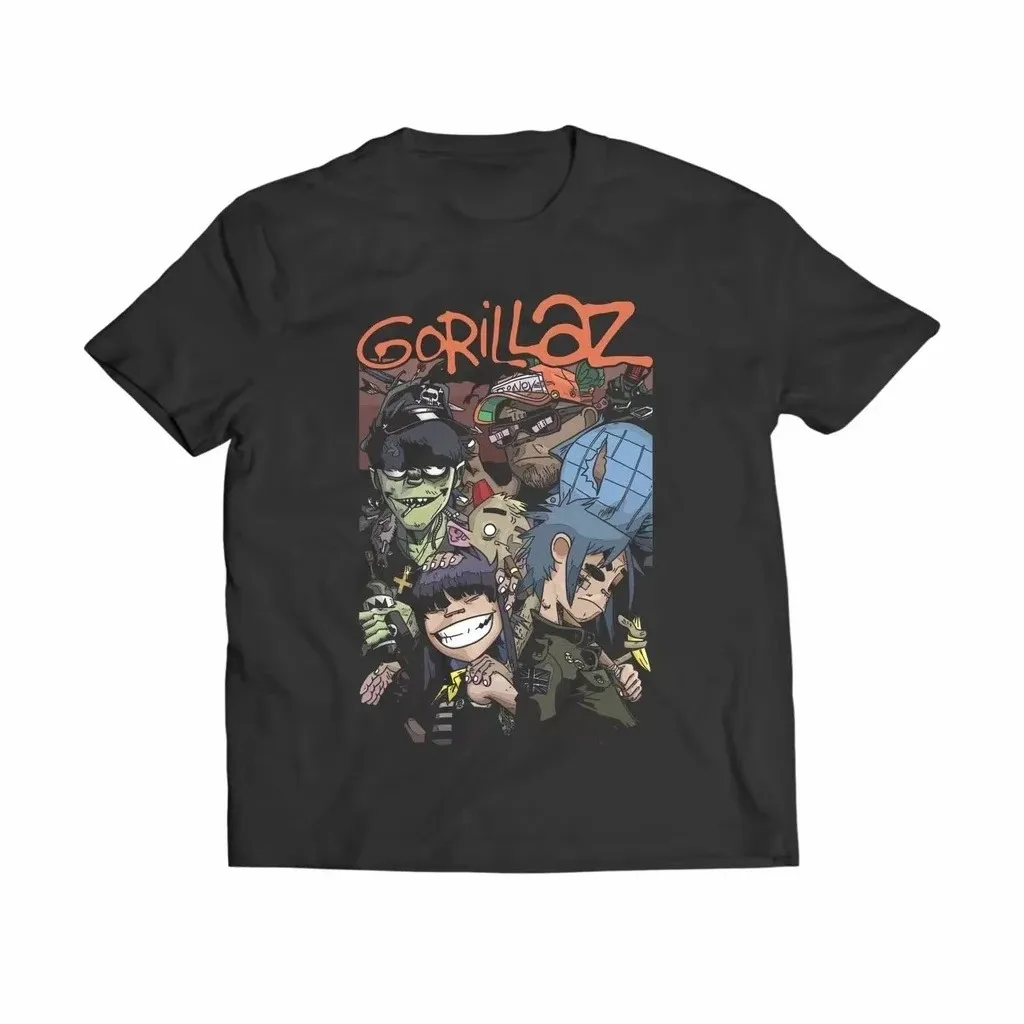 Britisches virtuelles Band Gorillaz Grafik-Print 2026 Sommer Neu T-Shirt Herren Damen Streetwear Y2K Mode Baumwolle Lässiges Oversized Top