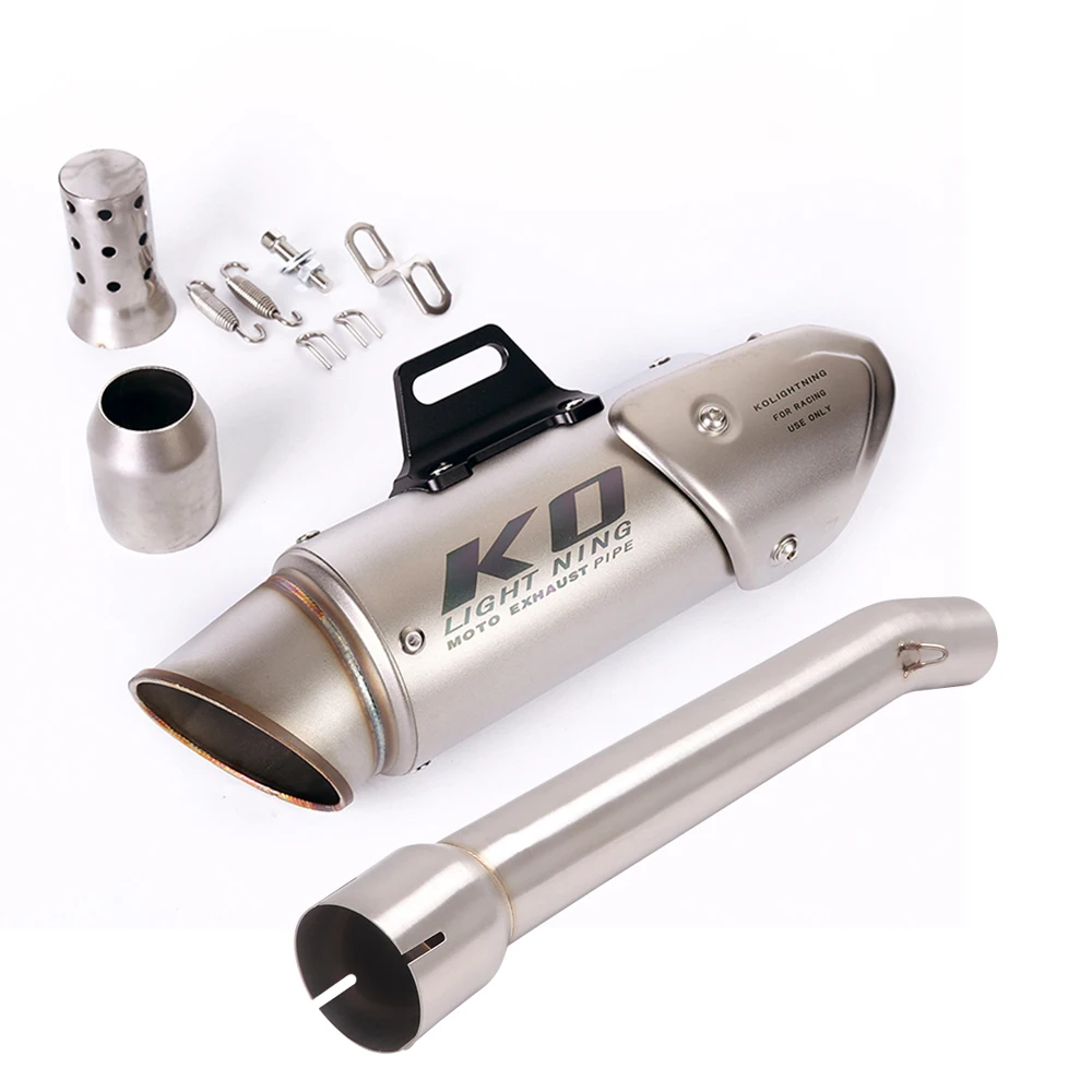 

Slip On For Yamaha FZ1N 2001-2005 51MM Motorcycle Exhaust Muffler Middle Link Pipe With DB Killer Stainless Steel