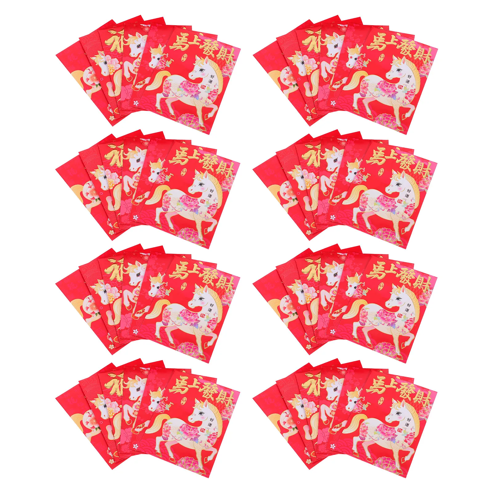 

120 Pcs Spring Festival Red Envelopes for The Year of Horse Chinese New Money Packet Chiness Envelpes Child