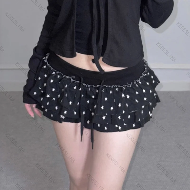 

Sweet Cutie Kawaii Harajuku subculture Casual Y2k Korean Fashion Versatile Summer High Street Style Star Printed Mini Half Skirt