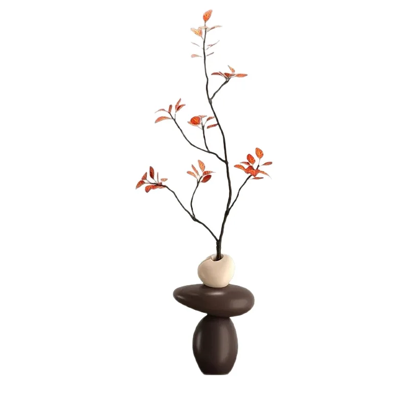 LH entrance entrance ornament living room TV cabinet stone to run vase green plant decoration