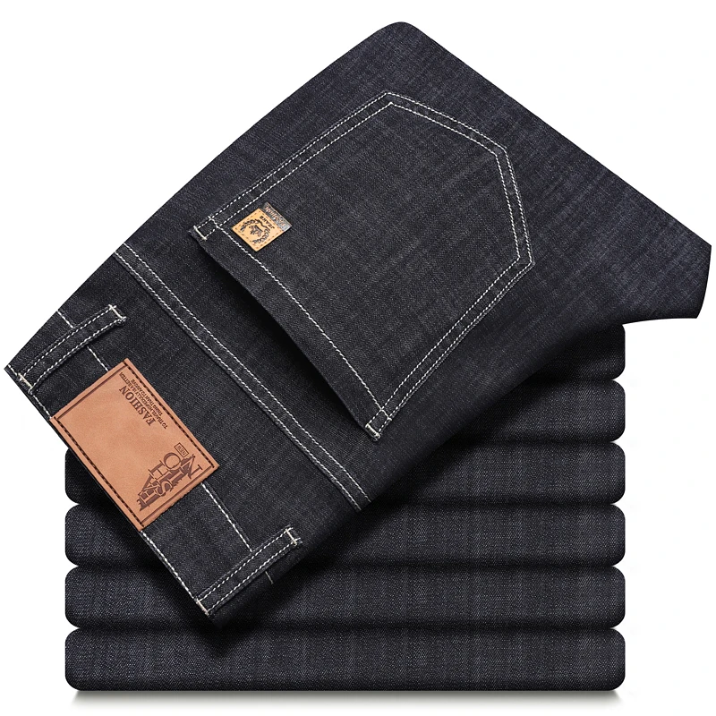 2026 Nieuwe Lente Zomer IJs Zijde Dunne Heren Lichtblauwe Rechte Slim Jeans Stijlvolle Casual Stretch Denim Broek Klassieke Broek 40