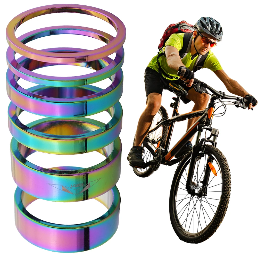 6 Stück Fahrrad gabel Waschmaschine Set 28,6/10mm Fahrrad Headset Spacer Fahrrad Headset Vorbau Distanz stücke Aluminium legierung für mm Vorderrad gabel Fahrrad