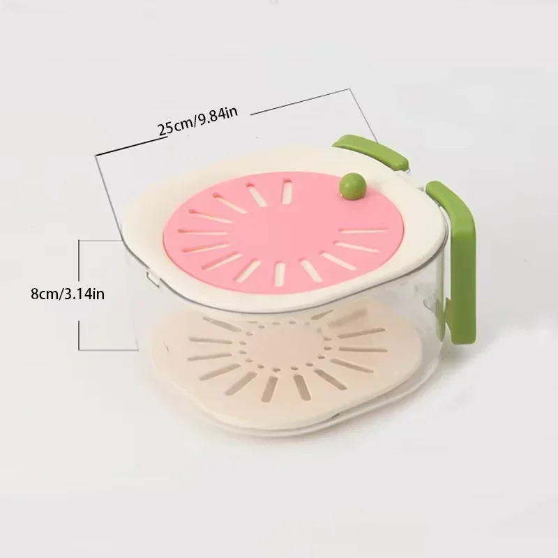 2-In-1 Dust-Proof Fruit Drainer Basket -Hidden Folding Handle Drain Switch Expandable Thickened Dewatering Dishwashing Basket - view 6