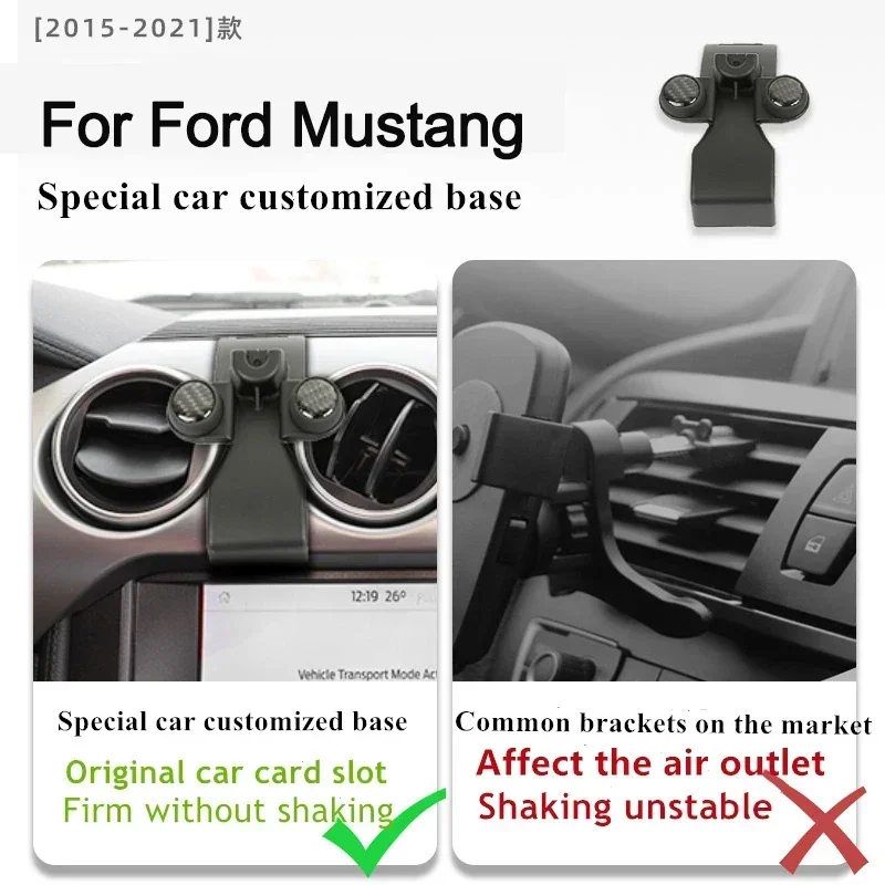 

2015-2021 для Ford Mustang, держатель для мобильного телефона, беспроводное зарядное устройство, автомобильное крепление, навигационный кронштейн, поддержка GPS, вращение на 360°