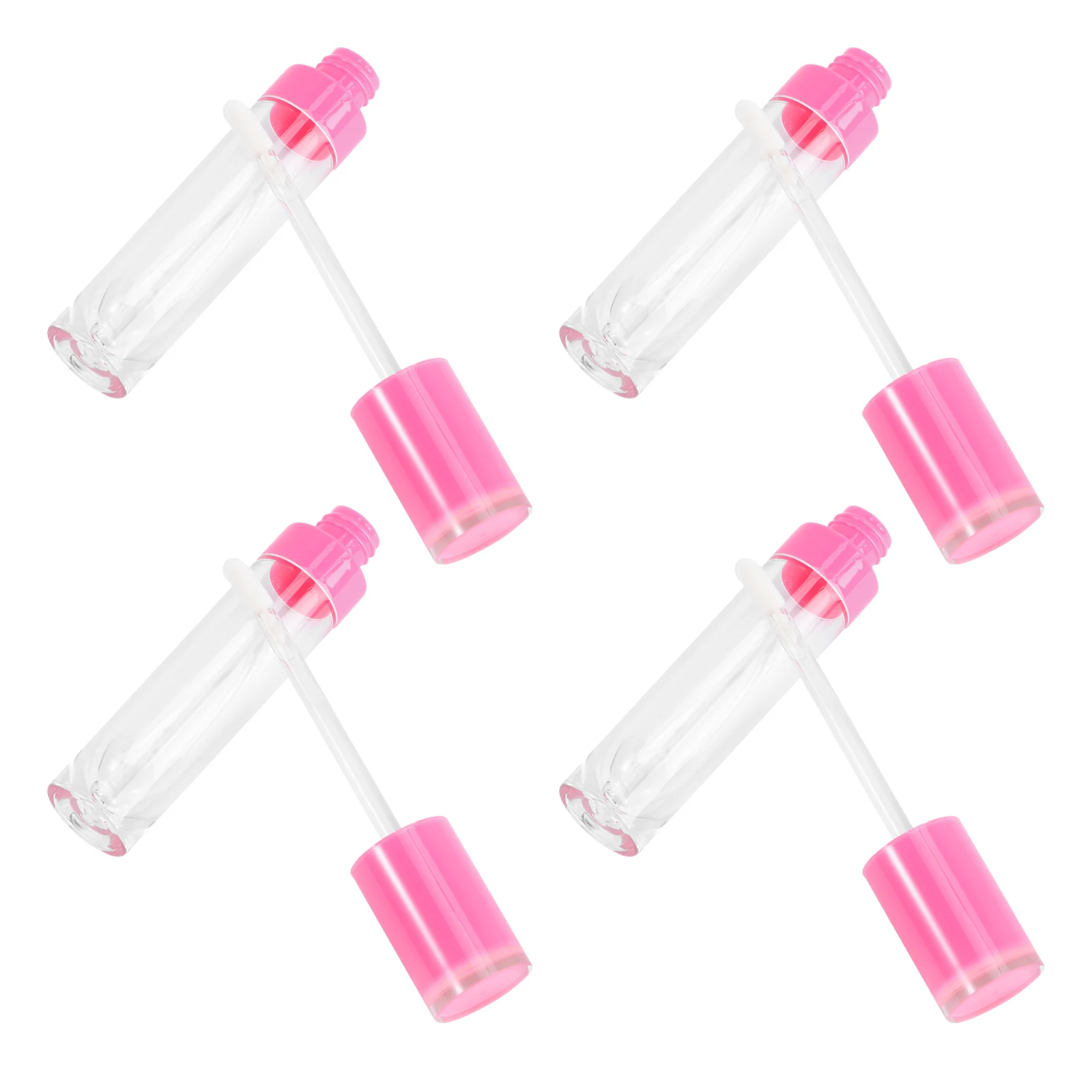 

4 Pcs with Stick Empty Tube of Lip Gloss Containers Plastic Tubes Refillable Lipgloss