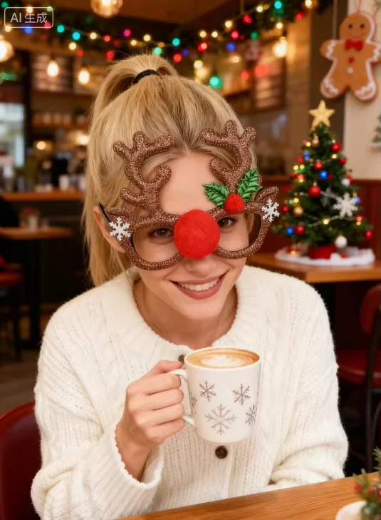 نظارات تنكرية لحفلات عيد الميلاد اللامعة من PESENAR، إكسسوارات زينة عيد الميلاد البلاستيكية الجميلة