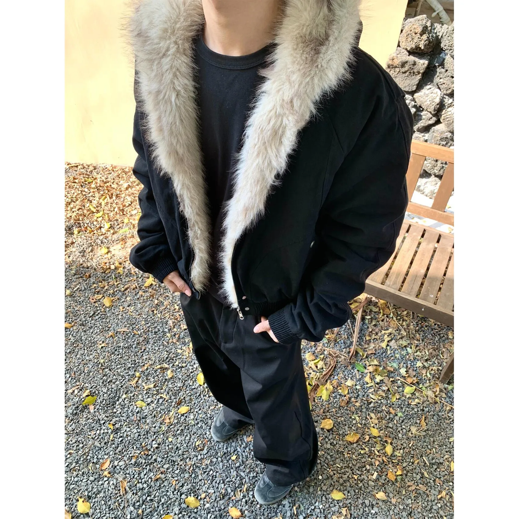 

Cleanfit Men's Cotton Jaet Hooded ort Warmth Retro American Sle Coat Youth Casual Wear Thiened Long Sve Coat