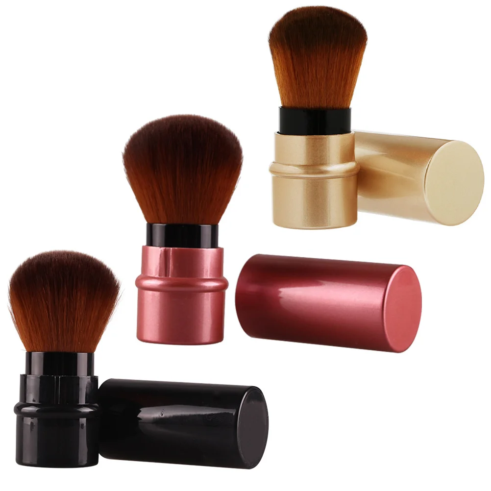3Pcs Einziehbare Foundation Pinsel Tragbare Make-Up Zubehör Werkzeug Flüssigkeit Pulver Creme Applikator Make-Up