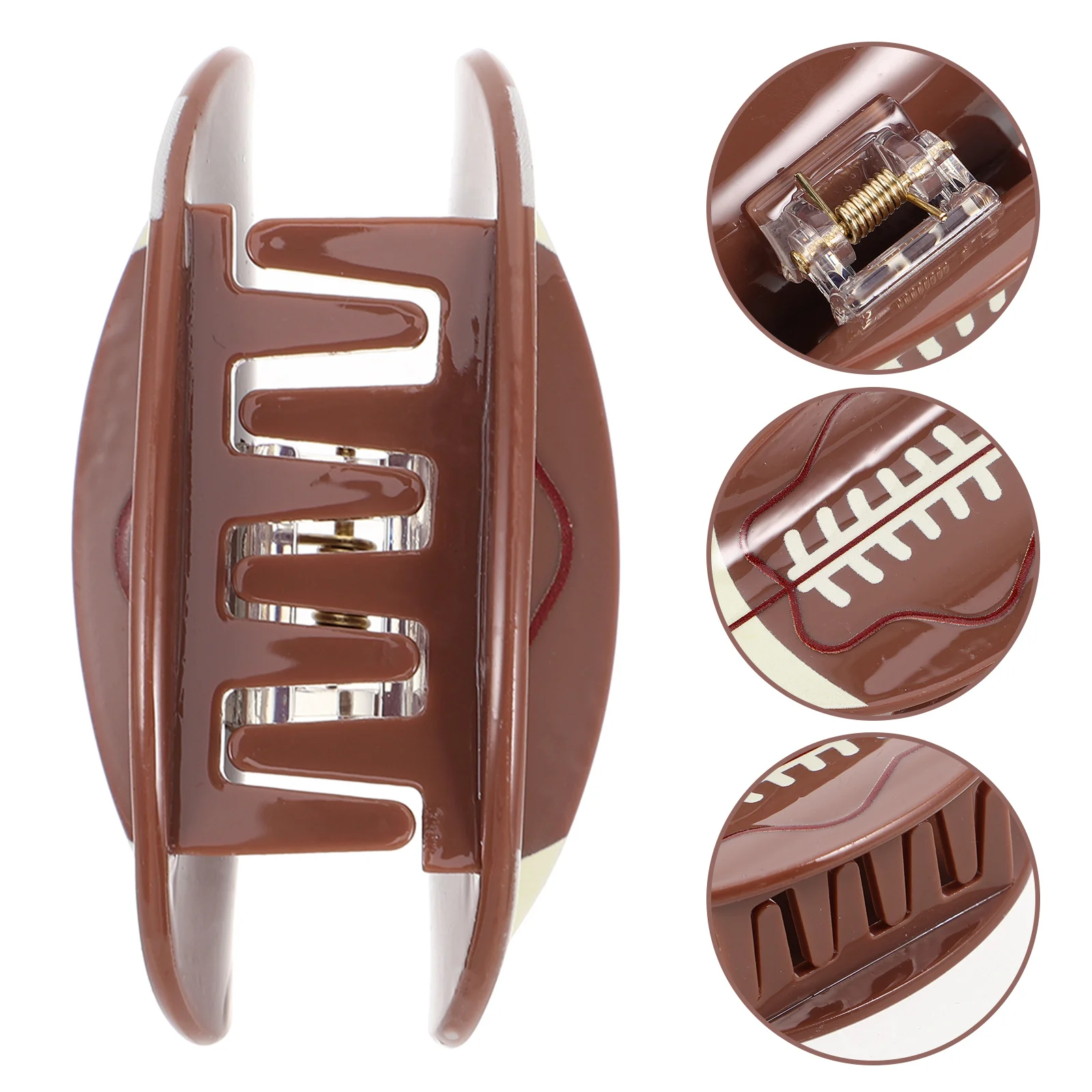 

Elegant Football Hair Clip Durable Acrylic Sport Claw Clip Secure Stylish Accessory for Game Day Football Hair Clips