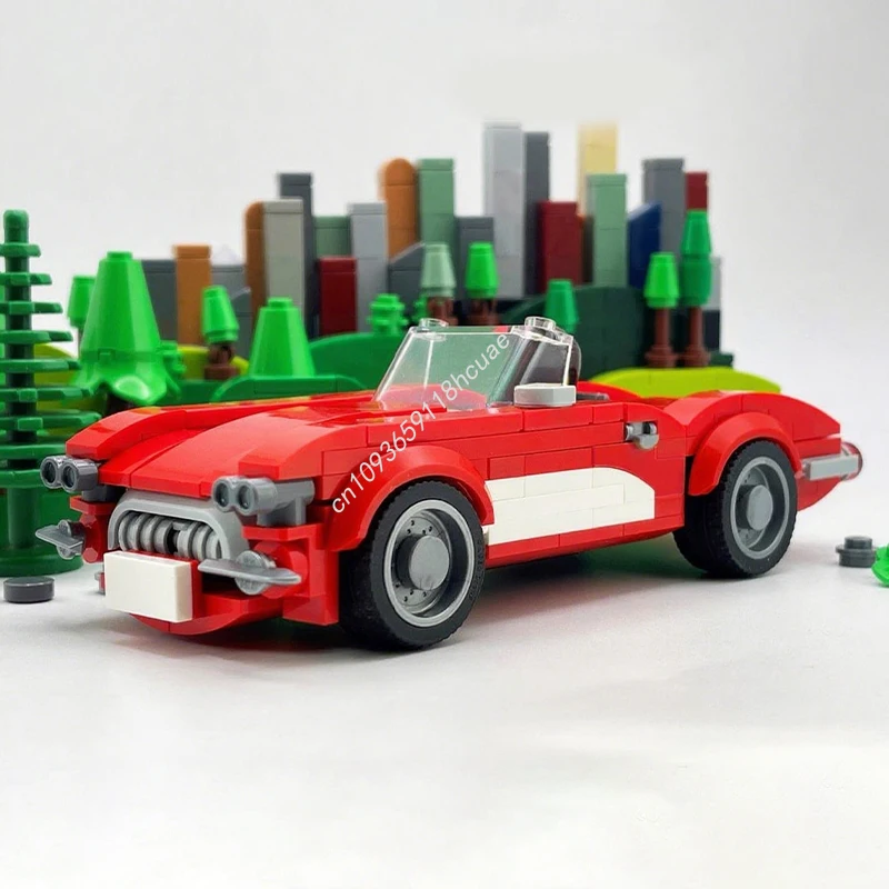 

188 шт. MOC Bowtie Corvettess C1 City Champion суперкар Строительные блоки Рождество Премиум DIY Подарок Разработанный для подарка для хобби