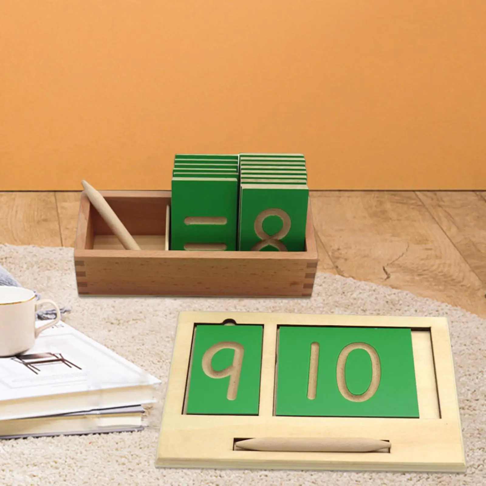 

0-10 Numbers And ABC Letter Chart Wooden Number And Counting Aid Table Montessori Toys for Toddlers Kids Toys