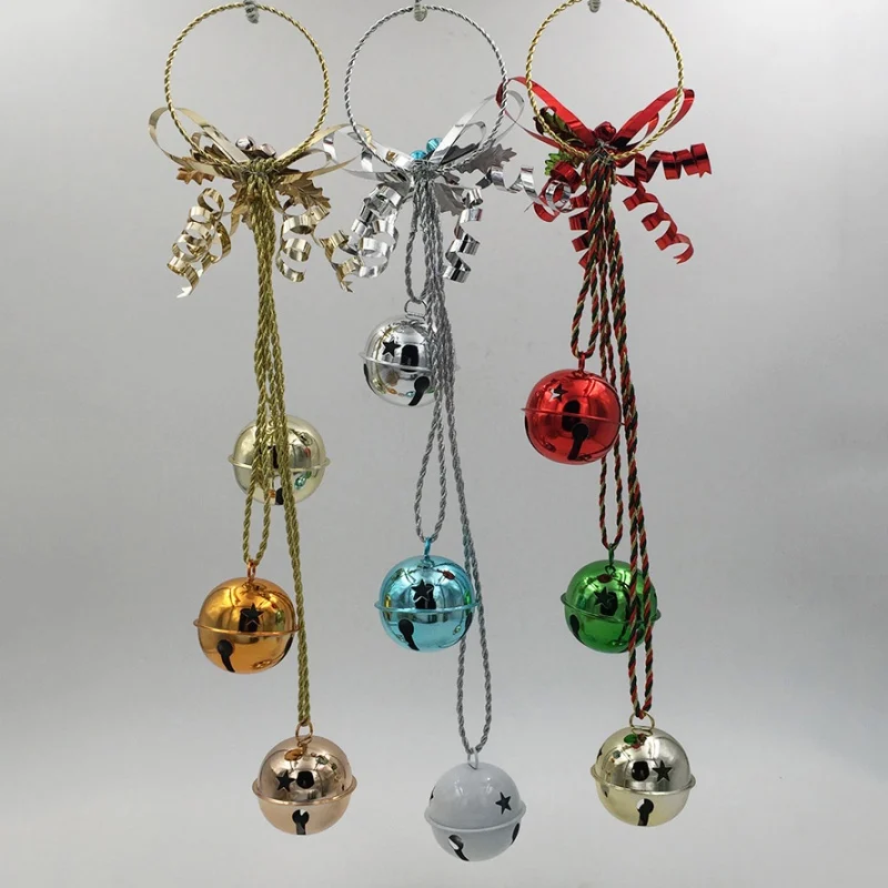 

Iron Christmas Tree Accessories Christmas Metal Window Pendant Glossy Plastic Bell Pendant Festival Rooms Small Ball Decorations