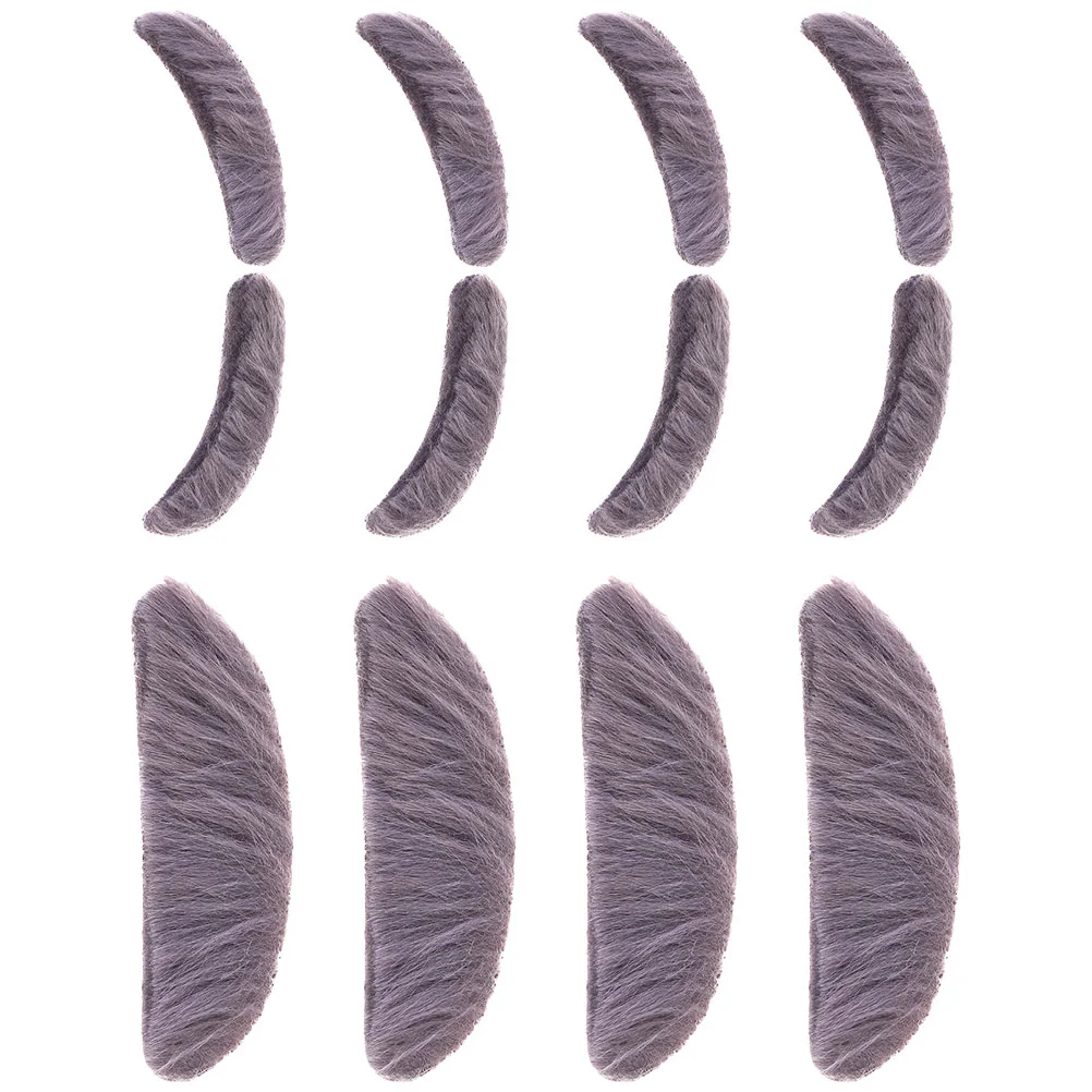 

Safigle Halloween Costumes Old Man Moustache Eyebrows Kits Fake Gray Stick-On Mustache Eyebrows Artificial Fake Mustache Old Man