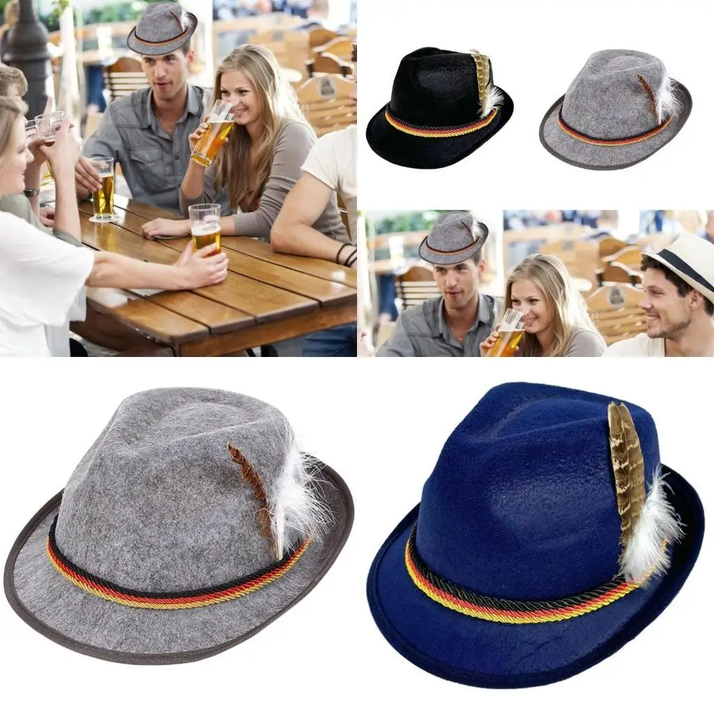

39BB Октоберфест Шляпа Виджет Пив Трилби Прекрасные Хомбург Шляпы Хэтх Уборы Фотография Подарки подарки Октоберфест вечеринка