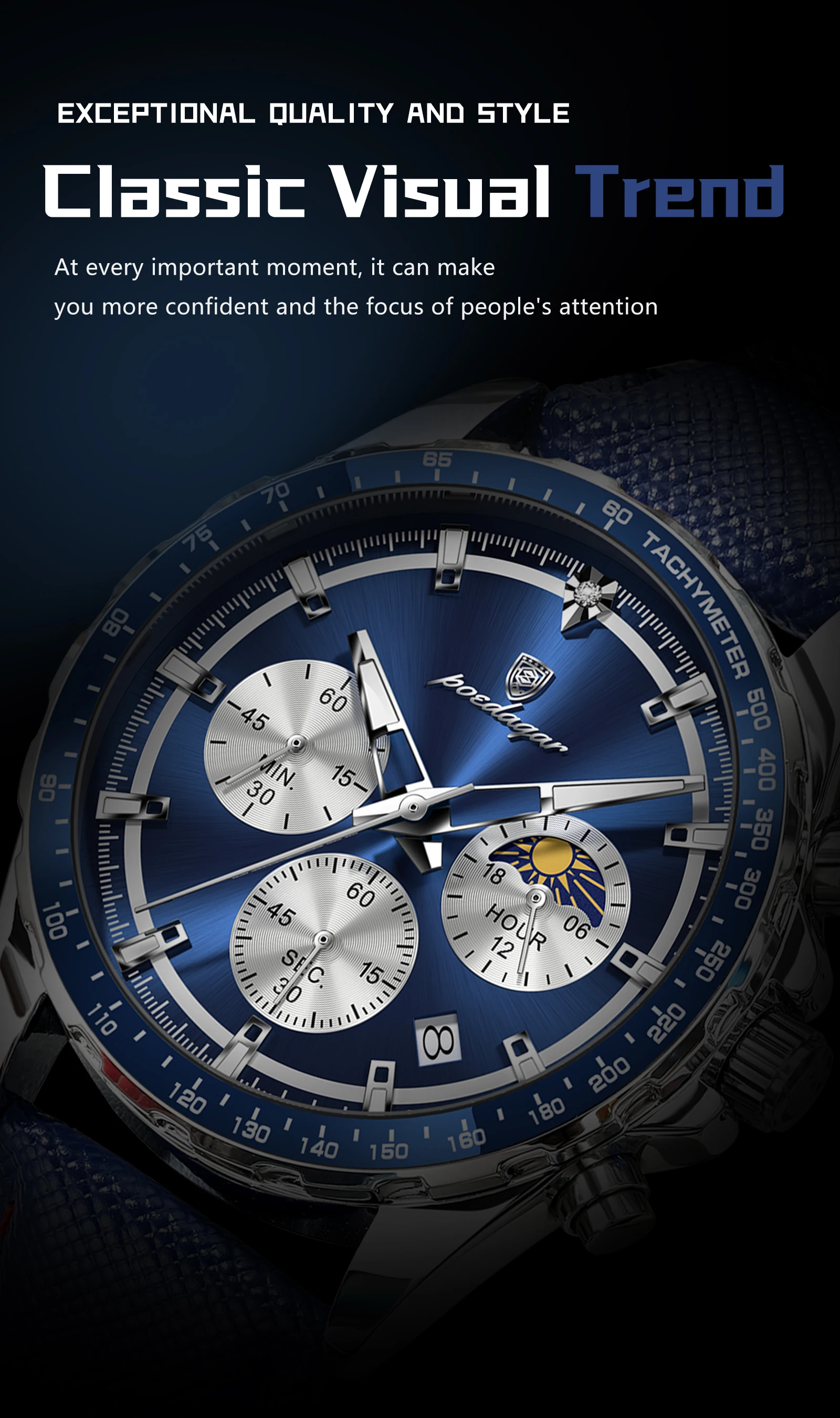 POEDAGAR Original Man Wristwatch Luminous Waterproof Chronograph Date Men Clock Leather Quartz Fashion Sport Men's Watches Reloj S8429922843e541d7aaccfa6999633329q