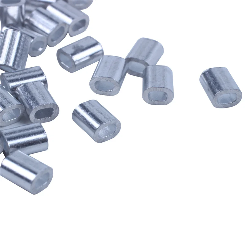 

1000 Pcs 1Mm Steel Wire Rope Aluminum Ferrules Sleeves Silver Tone-A68E