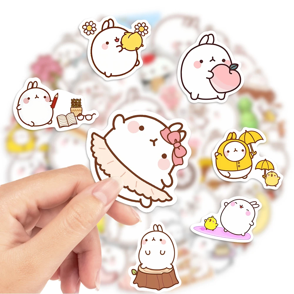 Cartoon Cute Fat Rabbit Stickers Pretty Kawaii DIY Toys Skateboard Laptop Cup Bike Motorcycle Phone Luggage Kids PVC Waterproof