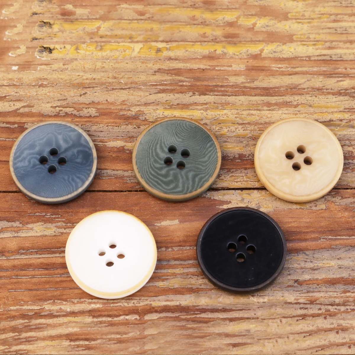 6pcs Scorched Rim Sharp Corozo Classic Buttons For Clothing White Black Khaki Button Jacket Suit Sweater Summer Autum Dress